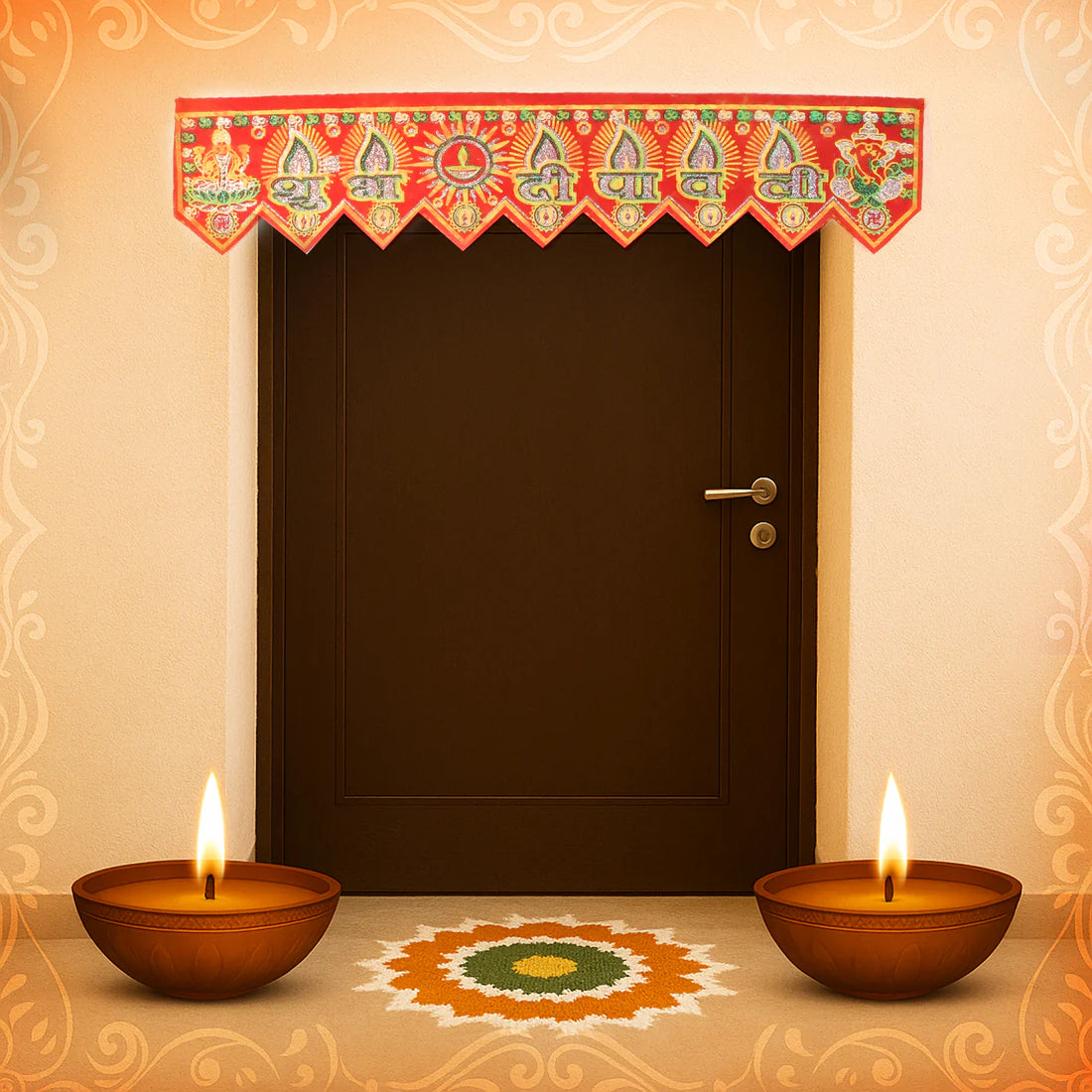 Traditional Decorative Toran Banner – “Shubh Deepawali” Door Hanging | Auspicious Festive Home & Office Décor (1 Pc)