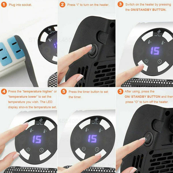 Portable Electric Mini Fan Heater – 500W Compact Desktop Room Heater
