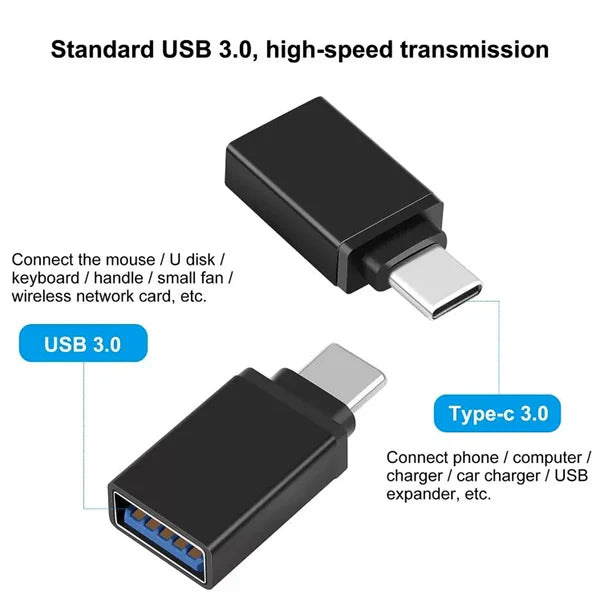 Type-C OTG Adapter – Fast Charging & Data Transfer (USB-C to USB Converter)