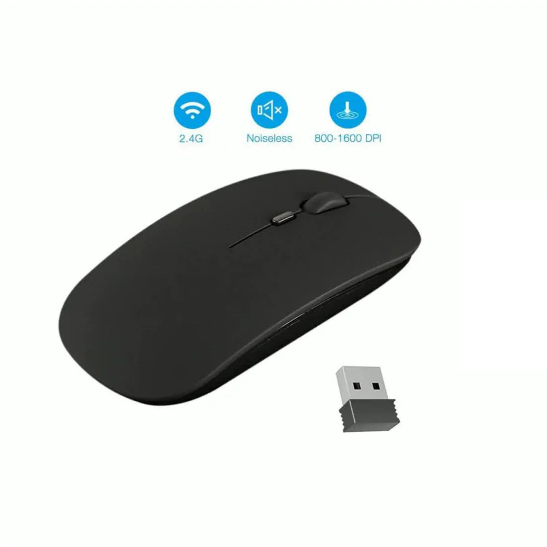 Wireless Mouse for Laptop / PC / Mac / Computer – Slim & Portable 2.4GHz with USB Nano Receiver