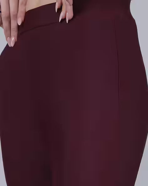 Ankle Length Sports Leggings with Button Detail