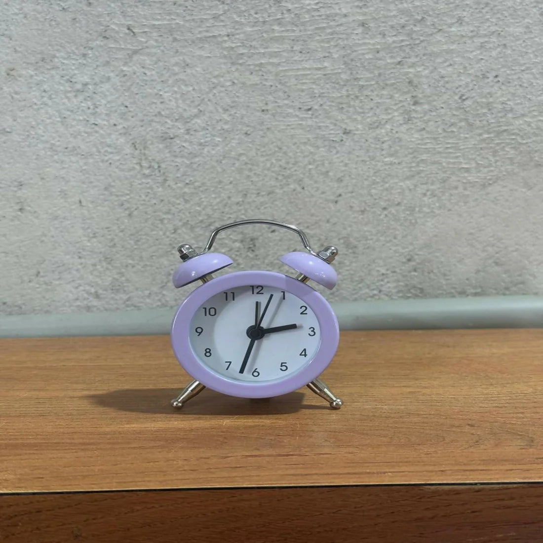⏰ Mini Twin Bell Alarm Clock – Compact Retro Purple Metal Table Clock