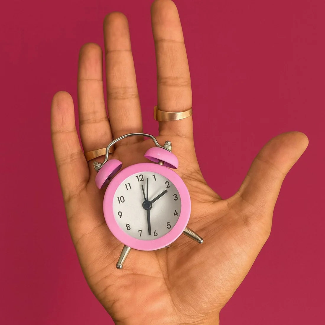 ⏰ Mini Twin Bell Alarm Clock – Compact Retro Purple Metal Table Clock