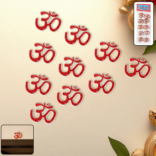 Traditional Decorative “Om” Sticker Set – Spiritual Wall, Door & Pooja Room Decoration | Auspicious Home & Temple Décor (1 Set)