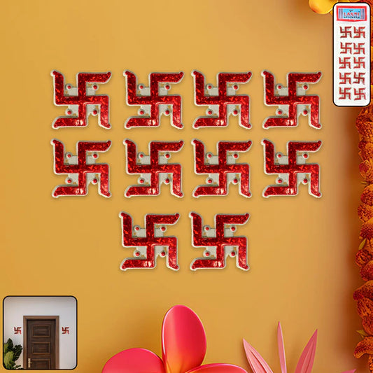 Traditional Decorative “Swastik” Sticker (Set) | Auspicious Wall & Entrance Sticker for Home, Office & Temple