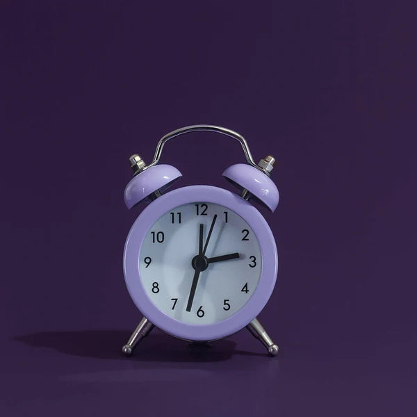 ⏰ Mini Twin Bell Alarm Clock – Compact Retro Purple Metal Table Clock