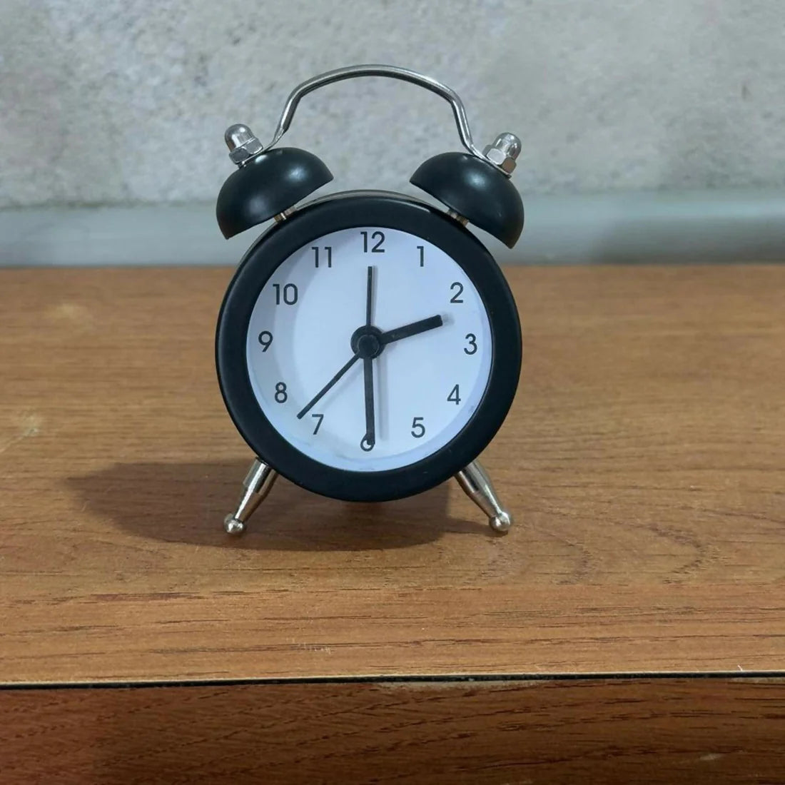 ⏰ Mini Twin Bell Alarm Clock – Compact Retro Purple Metal Table Clock