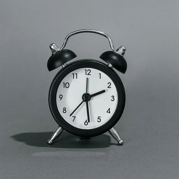 ⏰ Mini Twin Bell Alarm Clock – Compact Retro Purple Metal Table Clock
