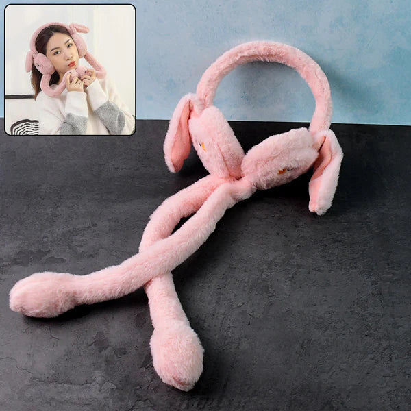 Cute Jumping Rabbit Ear Plush Winter Earmuffs – Soft, Warm & Fun!