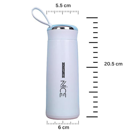 Nice Premium Glass - 400ml Leak Proof Glass Water Bottle – Daily Water Intake for Gym, Travel & Kids (Mix Color)