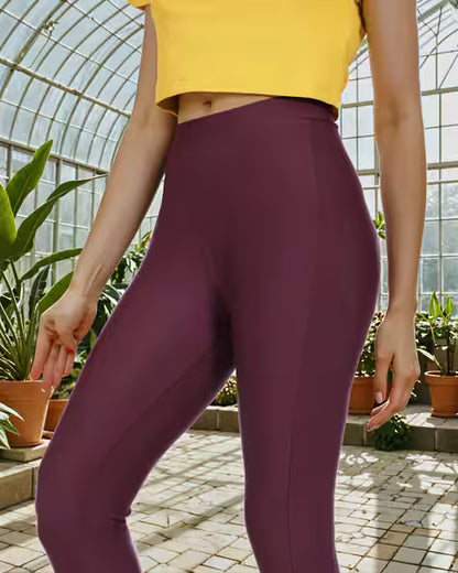 Ankle Length Sports Leggings with Button Detail