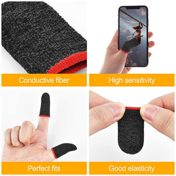 Mobile Gaming Finger Sleeves (1 Pair) | Anti-Sweat, Breathable, Sensitive Touch Thumb Sleeves for PUBG, Free Fire, BGMI & All Mobile Games