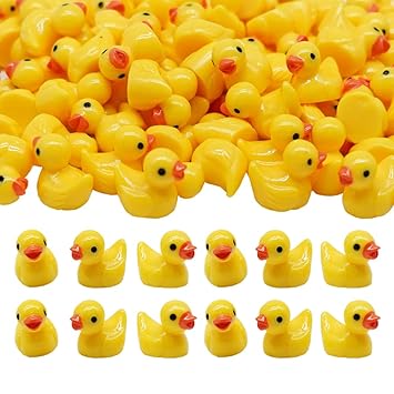 Resin Tiny Ducks – Mini Duck Figurines for Slime Charms, DIY Crafts, Aquarium Decor & Dollhouse Accessories