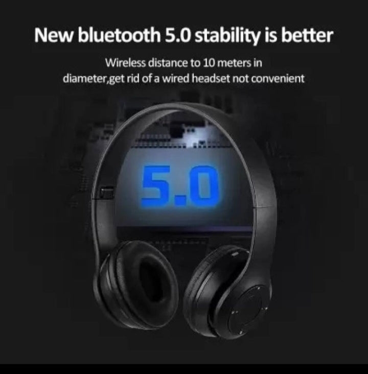 P47 wireless headphone with mic FM/SD