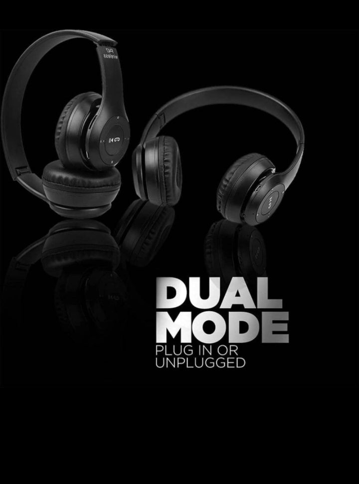 P47 wireless headphone with mic FM/SD