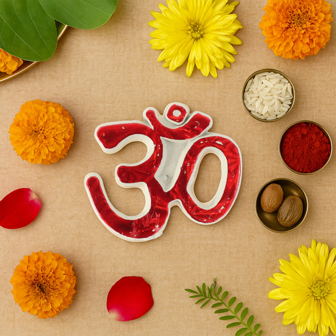 Traditional Decorative “Om” Sticker Set – Spiritual Wall, Door & Pooja Room Decoration | Auspicious Home & Temple Décor (1 Set)