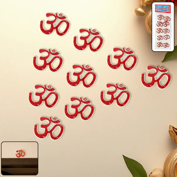 Traditional Decorative “Om” Sticker Set – Spiritual Wall, Door & Pooja Room Decoration | Auspicious Home & Temple Décor (1 Set)