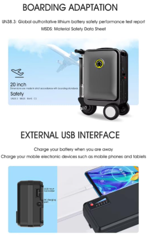 SE3S Smart Rideable Carry-On Suitcase Electric Scooter