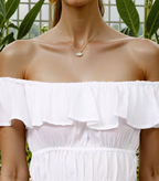 Cute Off Shoulder Cinched Waist Ruffled A-Line Dress