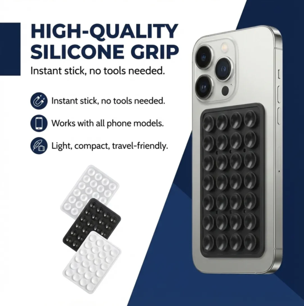 Hands-Free Silicone Suction Phone Mount for Selfies (Mixed Colors)