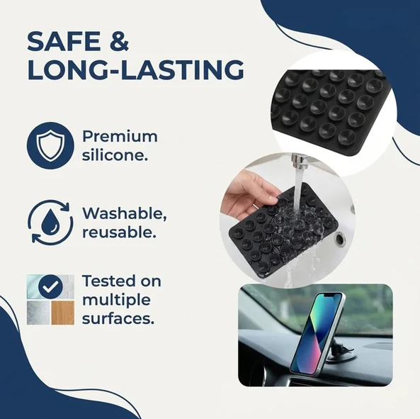 Hands-Free Silicone Suction Phone Mount for Selfies (Mixed Colors)