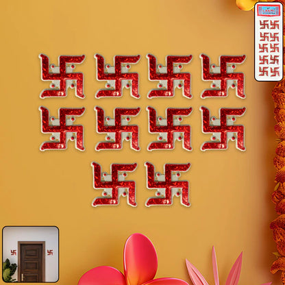 Traditional Decorative “Swastik” Sticker (Set) | Auspicious Wall & Entrance Sticker for Home, Office & Temple