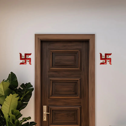 Traditional Decorative “Swastik” Sticker (Set) | Auspicious Wall & Entrance Sticker for Home, Office & Temple