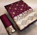 Jacquard Printed Saree for Women (Red, 6.3 m)